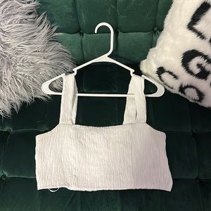 white crop top